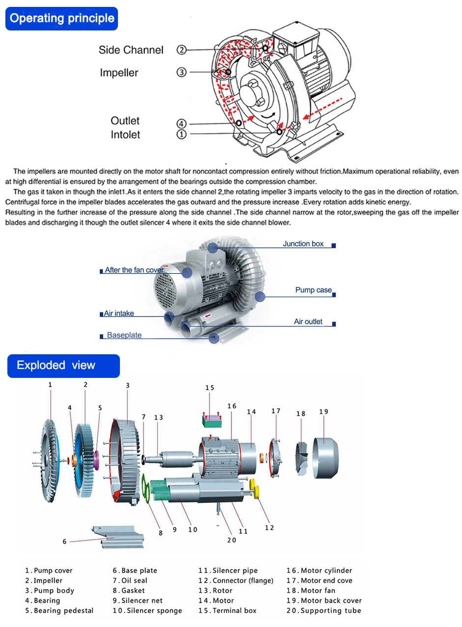 Vortex Blower Customizable Ring Blower for Pneumatic Conveying Systems